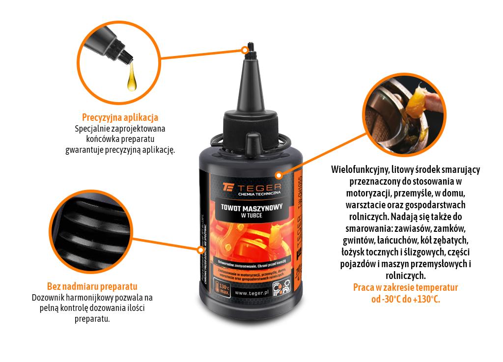 Towot maszynowy w tubce, 70 ml, Teger (Pakowane po 12 szt)