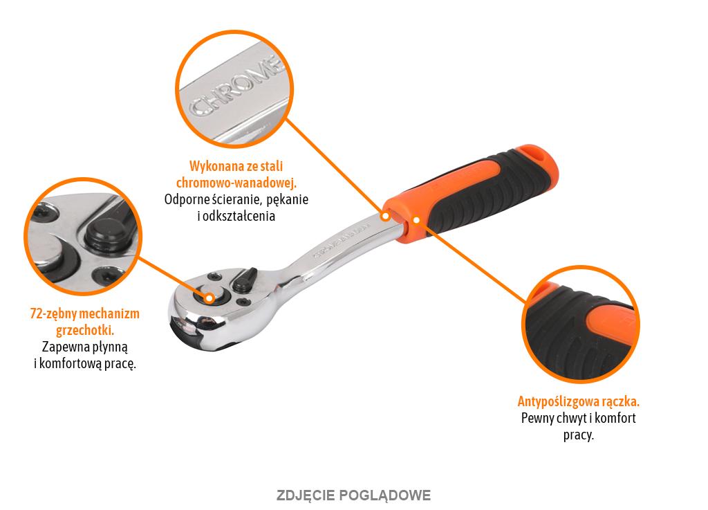 Grzechotka 1/2" 72T / TEGER