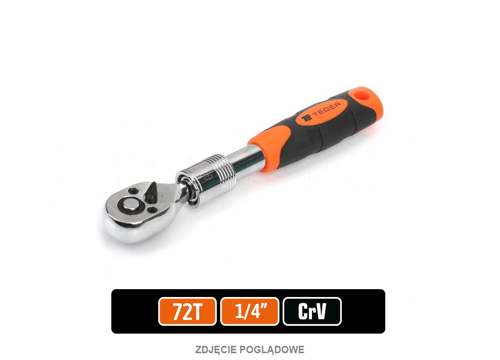 Grzechotka teleskopowa 1/4" 72T, CR-V, Teger