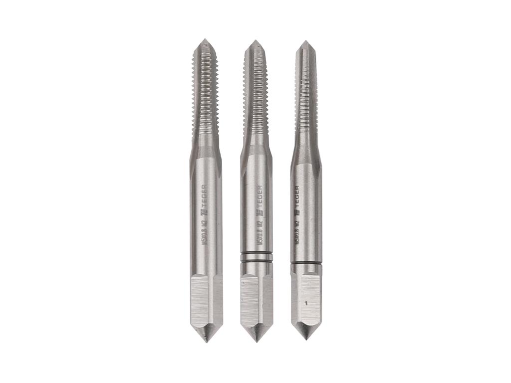 Komplet gwintowników ręcznych PROFESSIONAL, M5x0,80 (3 szt), (zdzierający, pośredni, wykańczający), stal M2, Teger