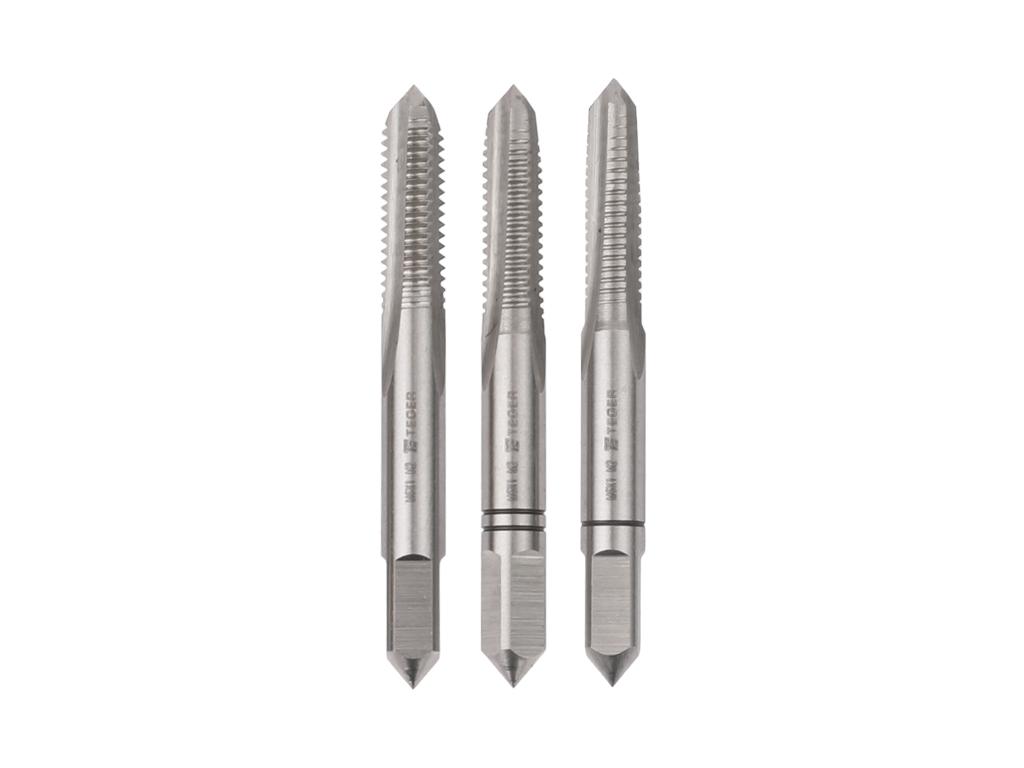 Komplet gwintowników ręcznych PROFESSIONAL, M6x1,00 (3 szt), (zdzierający, pośredni, wykańczający), stal M2, Teger