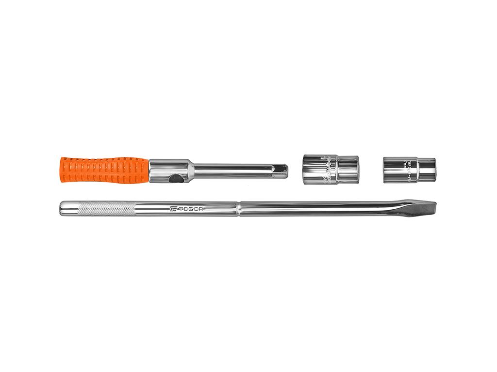 Klucz do kół krzyżakowy z uchwytem wkładanym, 1/2" (17/19/21/23mm), Teger