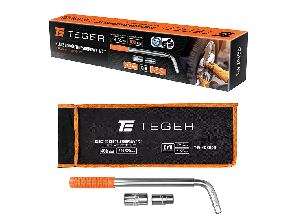 Klucz do kół teleskopowy, 1/2" (17/19/21/23mm), Teger