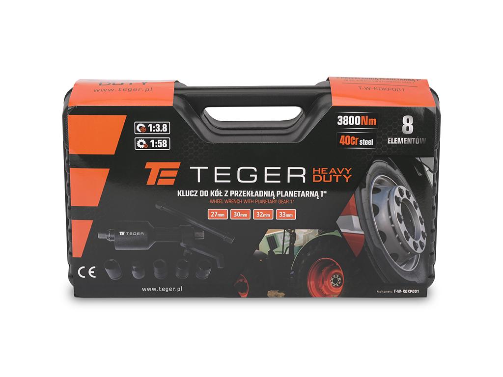 Klucz do kół z przekładnią planetarną Heavy Duty 1" (27/30/32/33mm) (8 el.), Teger