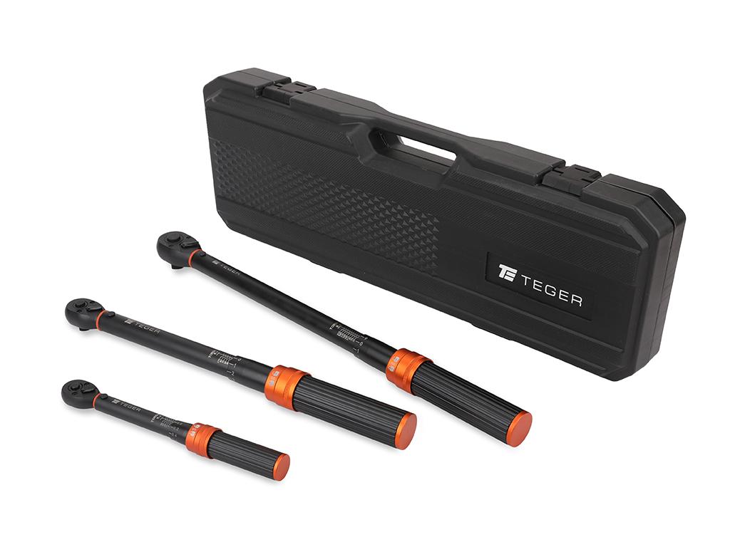 Zestaw kluczy dynamometrycznych, 1/2", 1/4",3/8" 72T  (3 szt), Teger