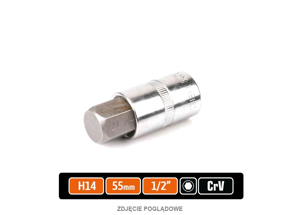 Klucz nasadowy 1/2" z bitem HEX H14x55 mm, S2/CR-V, Teger
