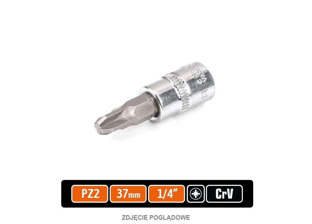 Klucz nasadowy 1/4" z bitem PZ 2x37 mm, S2/CR-V, Teger