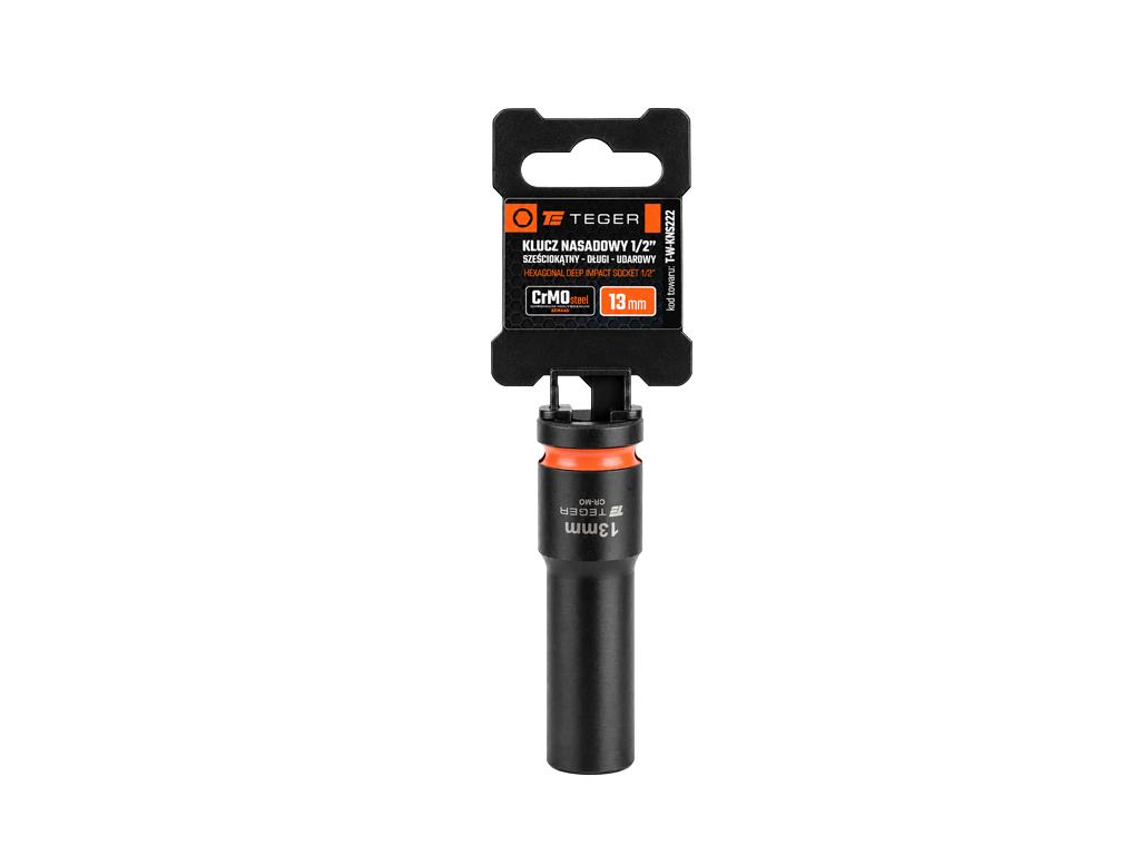 Klucz nasadowy udarowy 1/2" sześciokątny długi, 13 mm, Cr-Mo, Teger