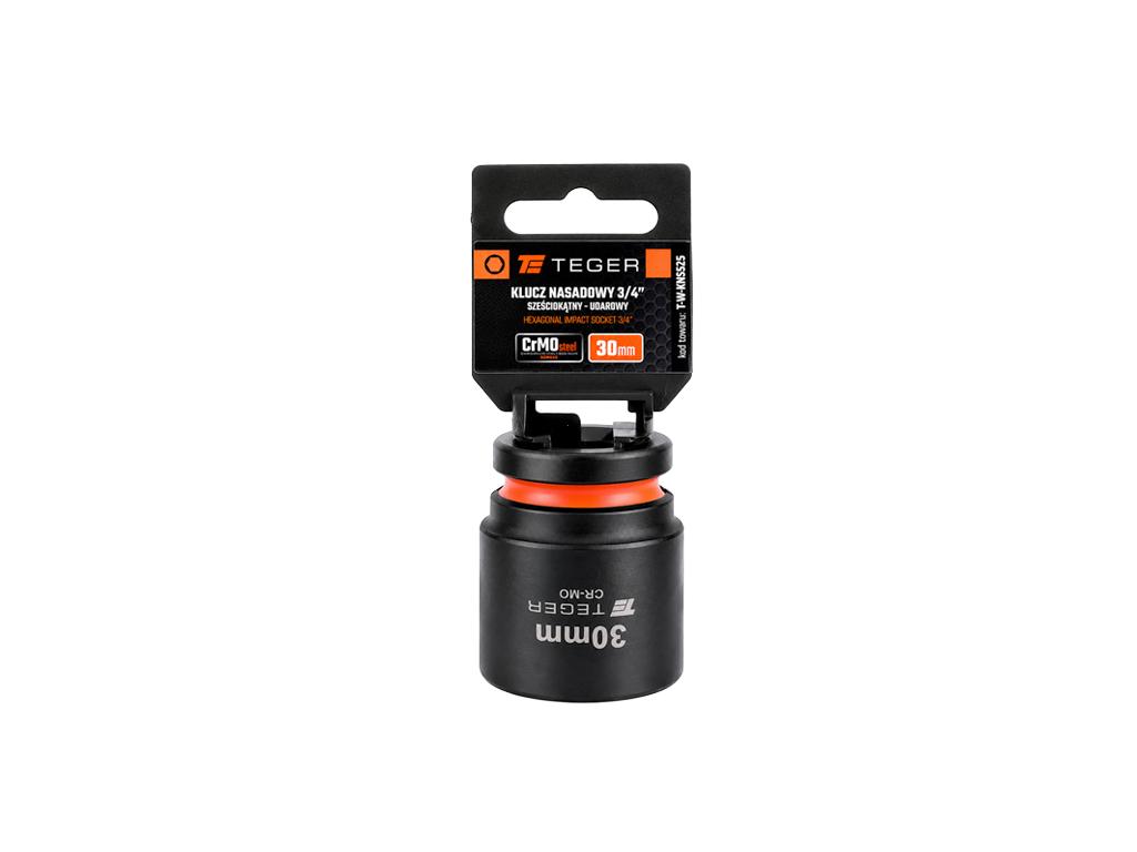 Klucz nasadowy udarowy 3/4" sześciokątny, 30 mm, Cr-Mo, Teger
