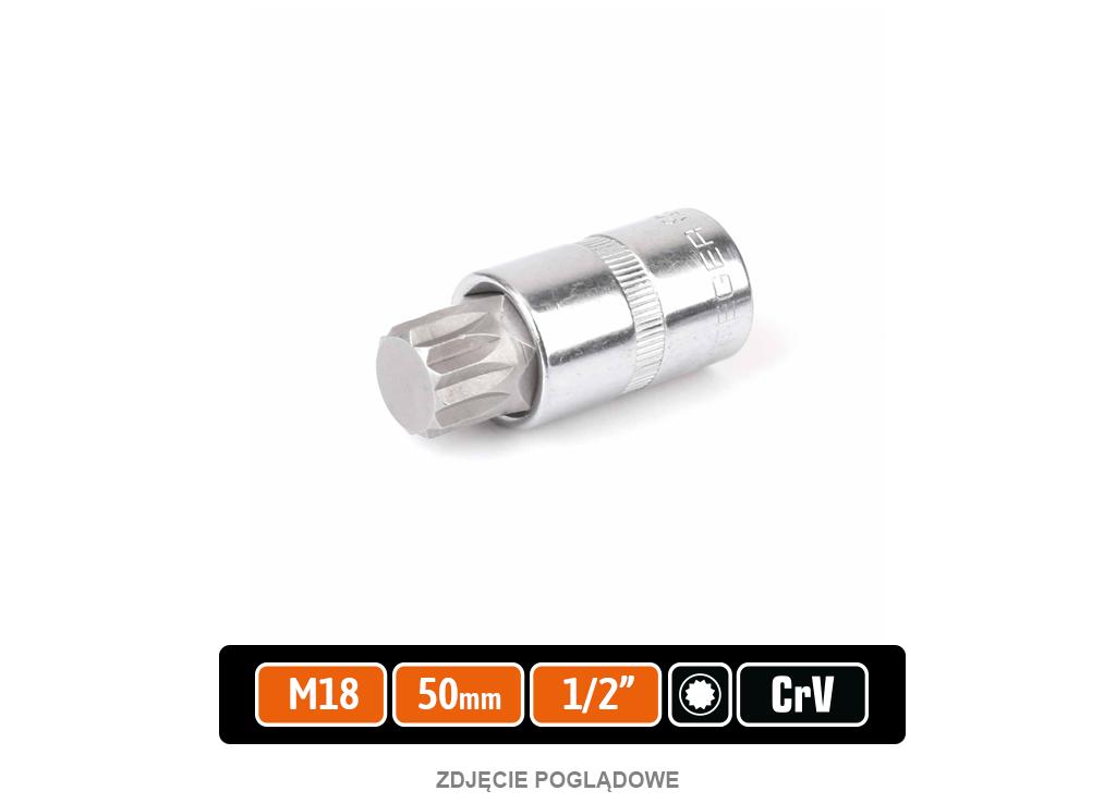 Klucz nasadowy 1/2" z bitem SPLINE M18x55 mm, S2/CR-V, Teger