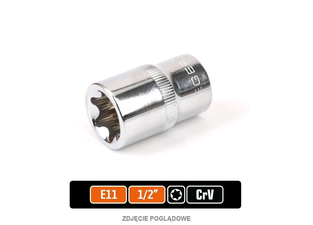 Klucz nasadowy 1/2" TORX E11, CR-V, Teger