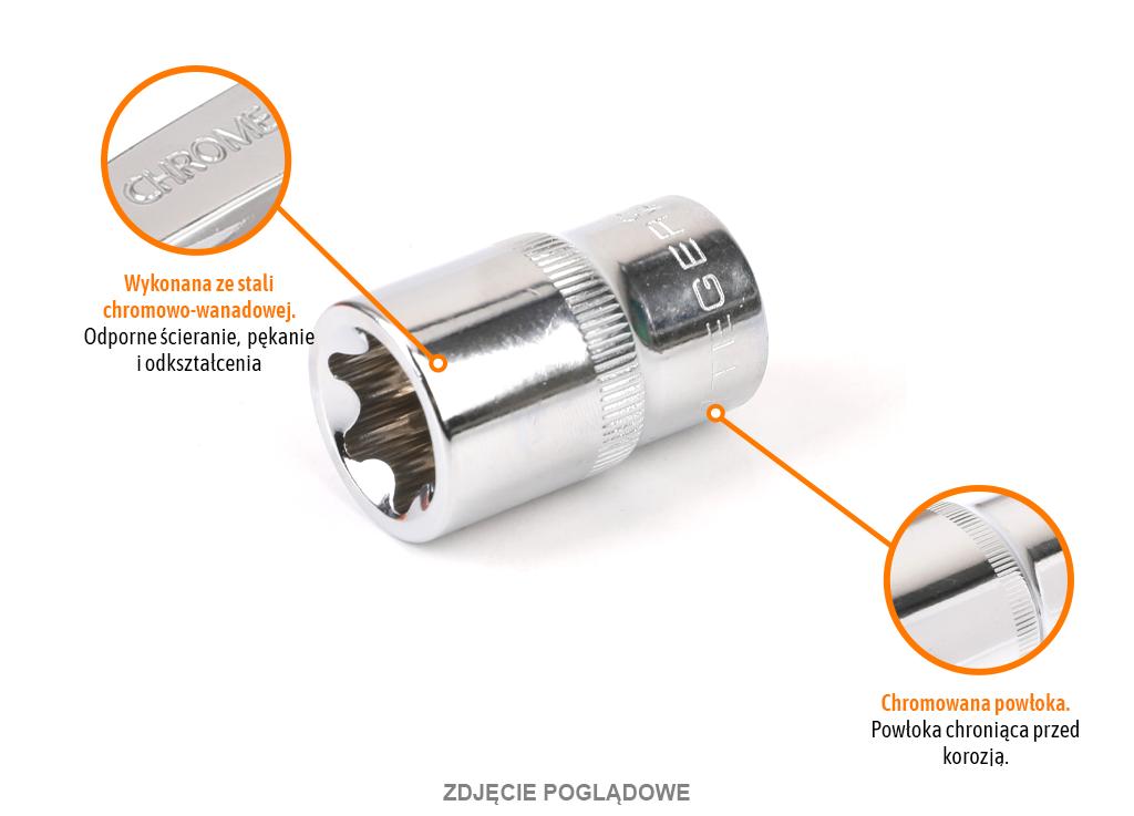 Klucz nasadowy 1/2" TORX E22, CR-V, Teger