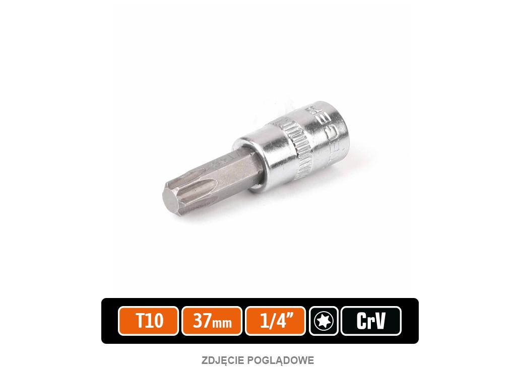 Klucz nasadowy 1/4" z bitem TORX T10x37 mm, S2/CR-V, Teger