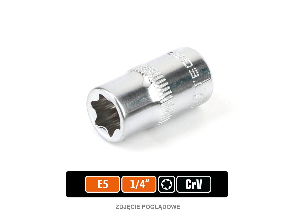 Klucz nasadowy 1/4" TORX E5, CR-V, Teger