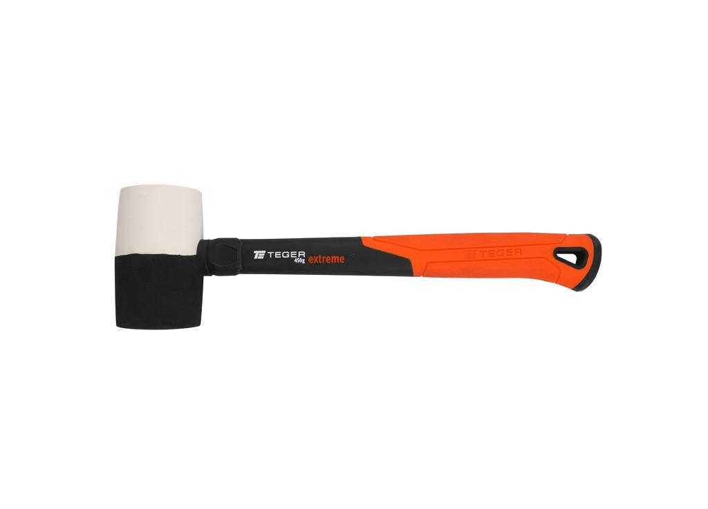 Młotek gumowy z trzonkiem fiberglass 450 g Extreme / TEGER