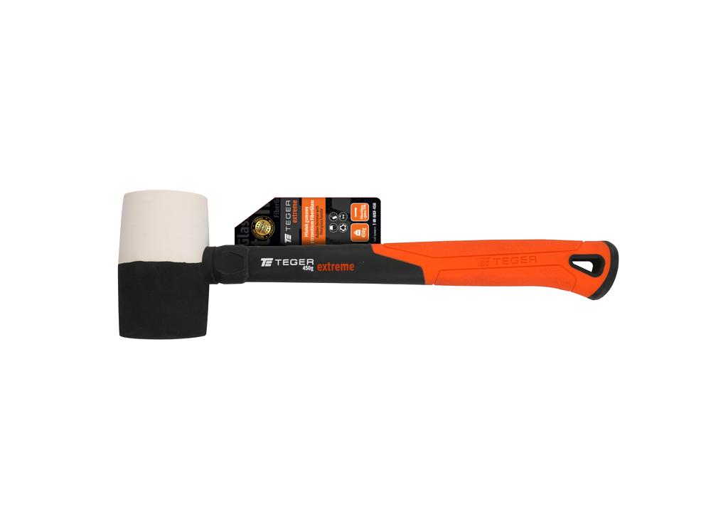 Młotek gumowy z trzonkiem fiberglass 450 g Extreme / TEGER