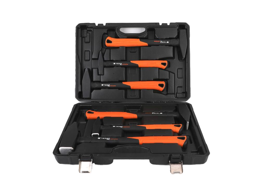 Zestaw młotków ślusarskich z trzonkiem fiberglass (6 el.) 300 500 800 1000 1500 2000 g Extreme / TEGER