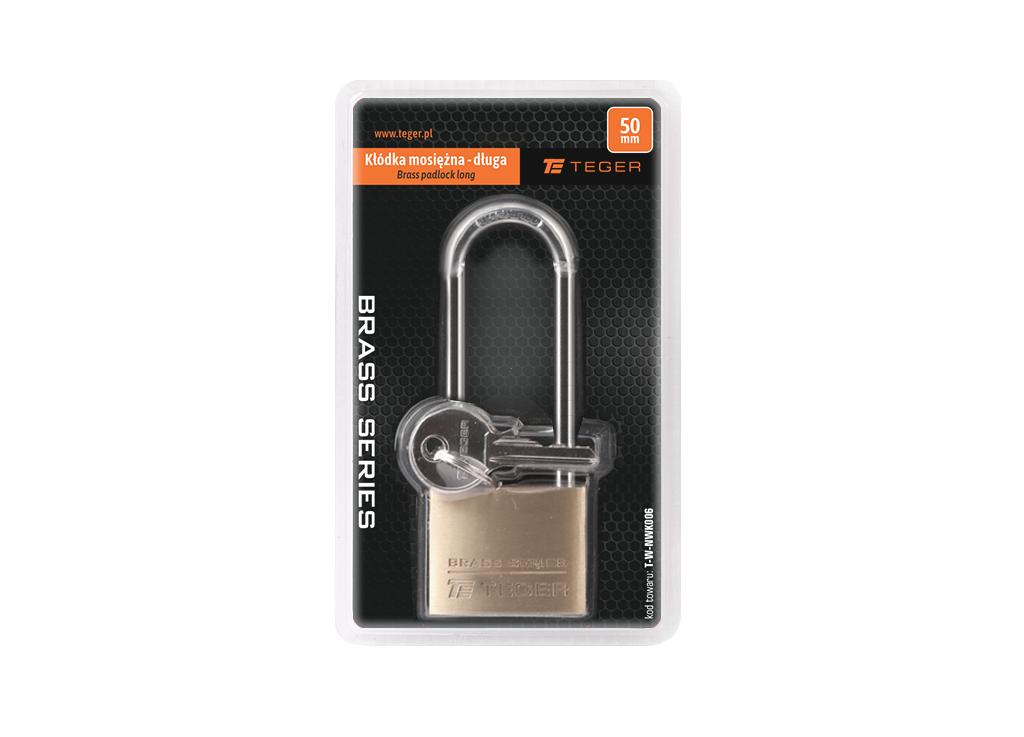 Kłódka mosiężna 50mm długa - 3 klucze / TEGER