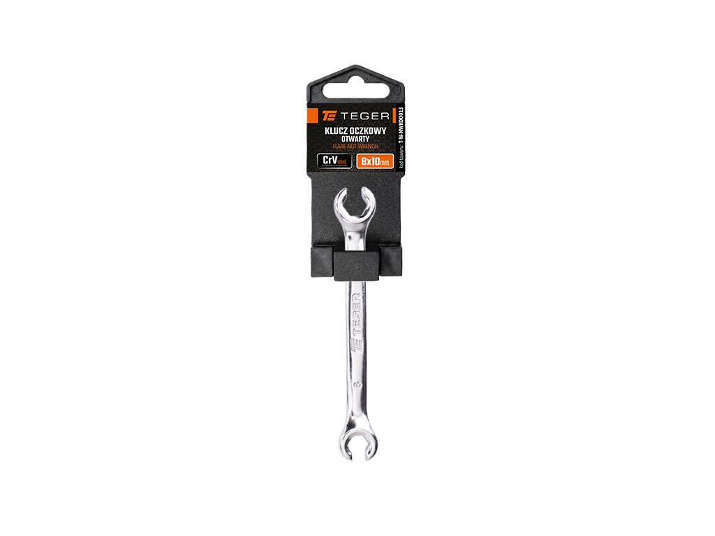 Klucz oczkowy otwarty, 8x10mm, Teger