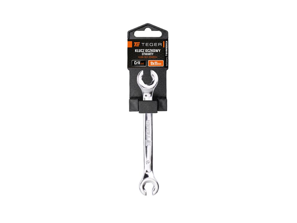 Klucz oczkowy otwarty, 9x11mm, Teger