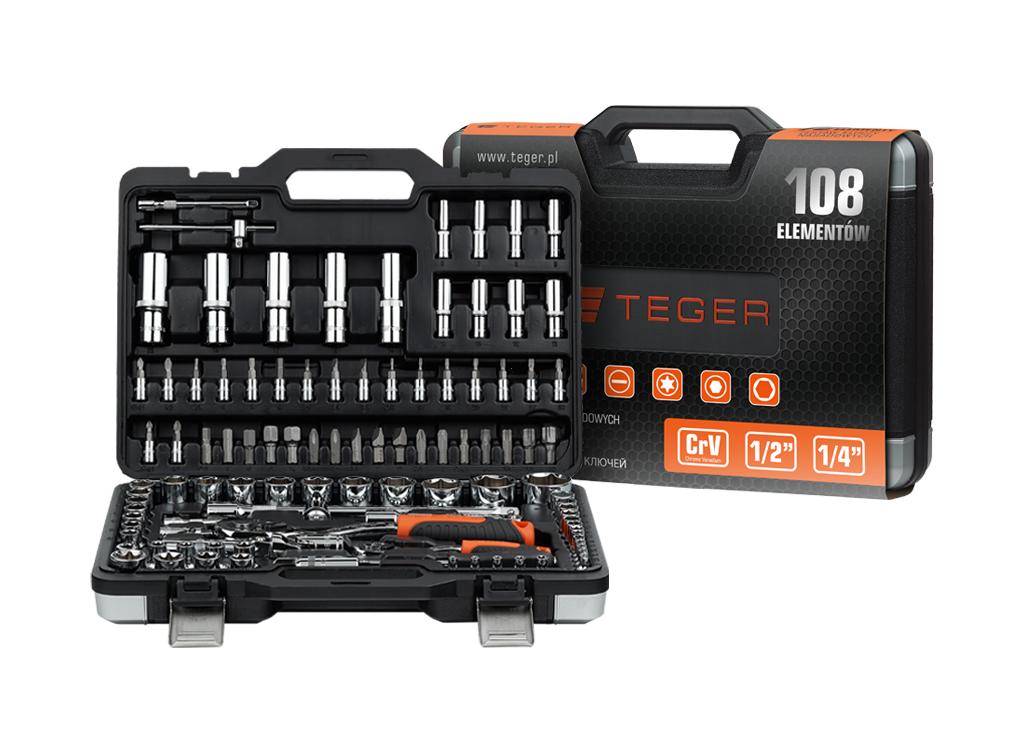 Zestaw kluczy nasadowych 108 szt / TEGER