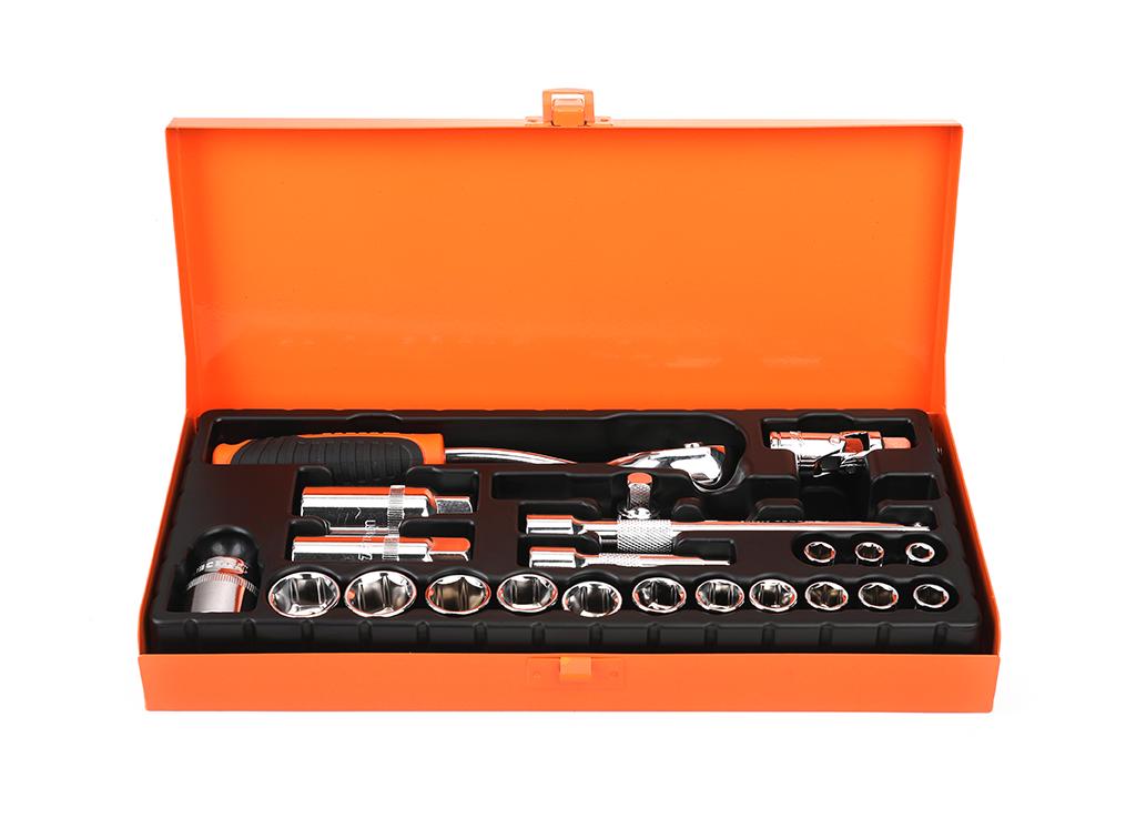 Zestaw kluczy nasadowych 3/8" (22 el), CR-V, Teger
