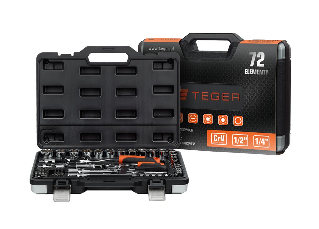 Zestaw kluczy nasadowych 72 szt / TEGER
