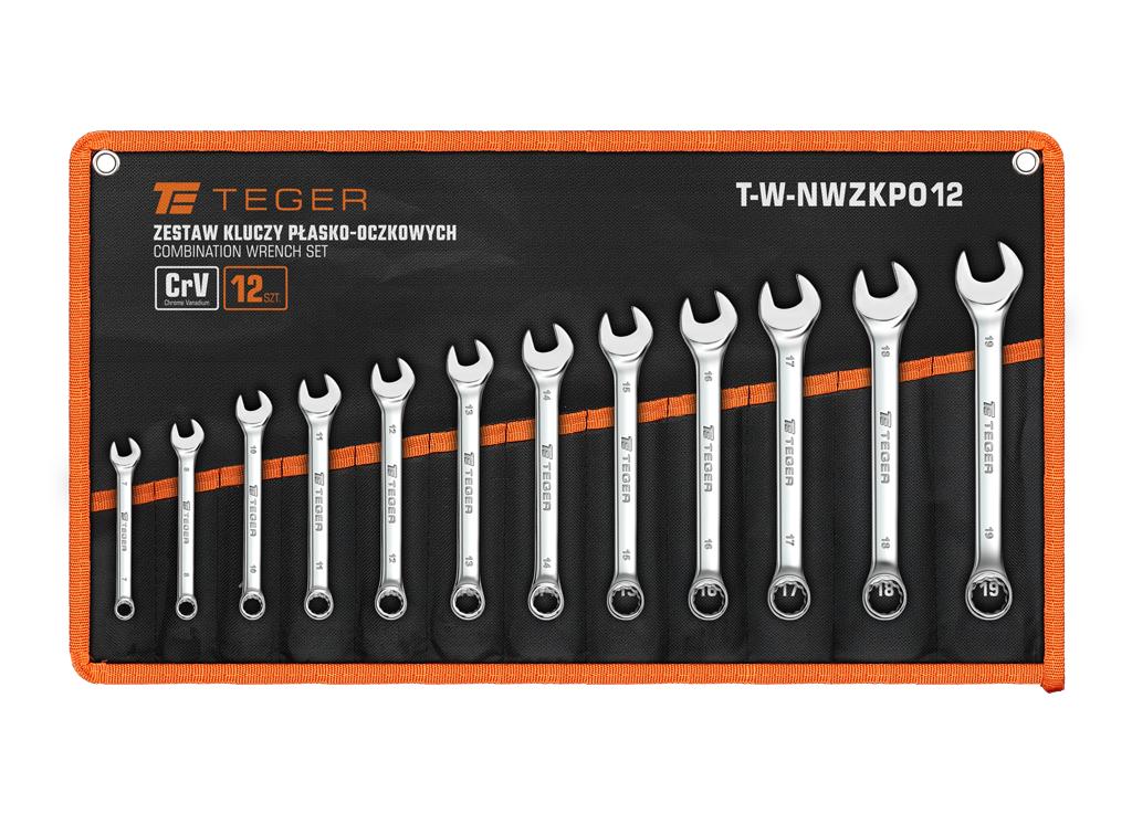 Zestaw kluczy płasko-oczkowych 12 szt / TEGER