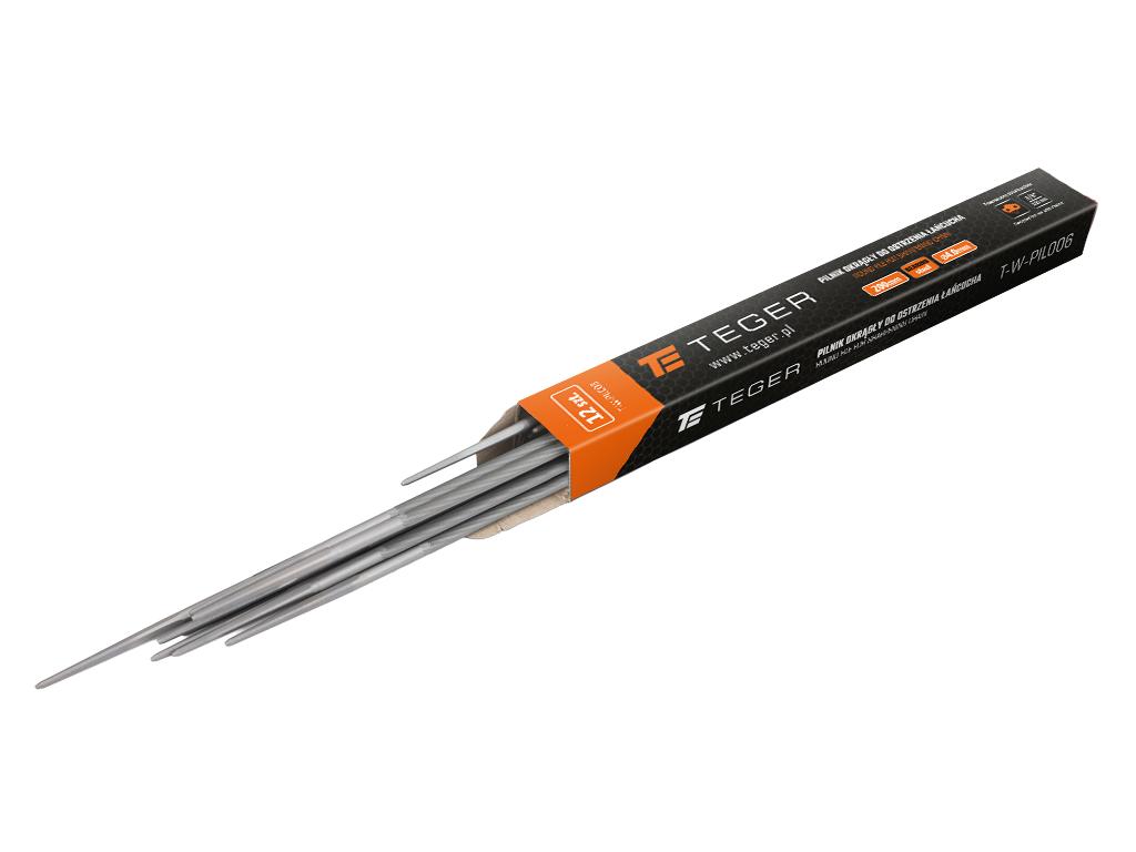 Pilnik okrągły do ostrzenia łańcucha, 4.0/200mm - 3/8" (sprzedawane po 12 szt), Teger