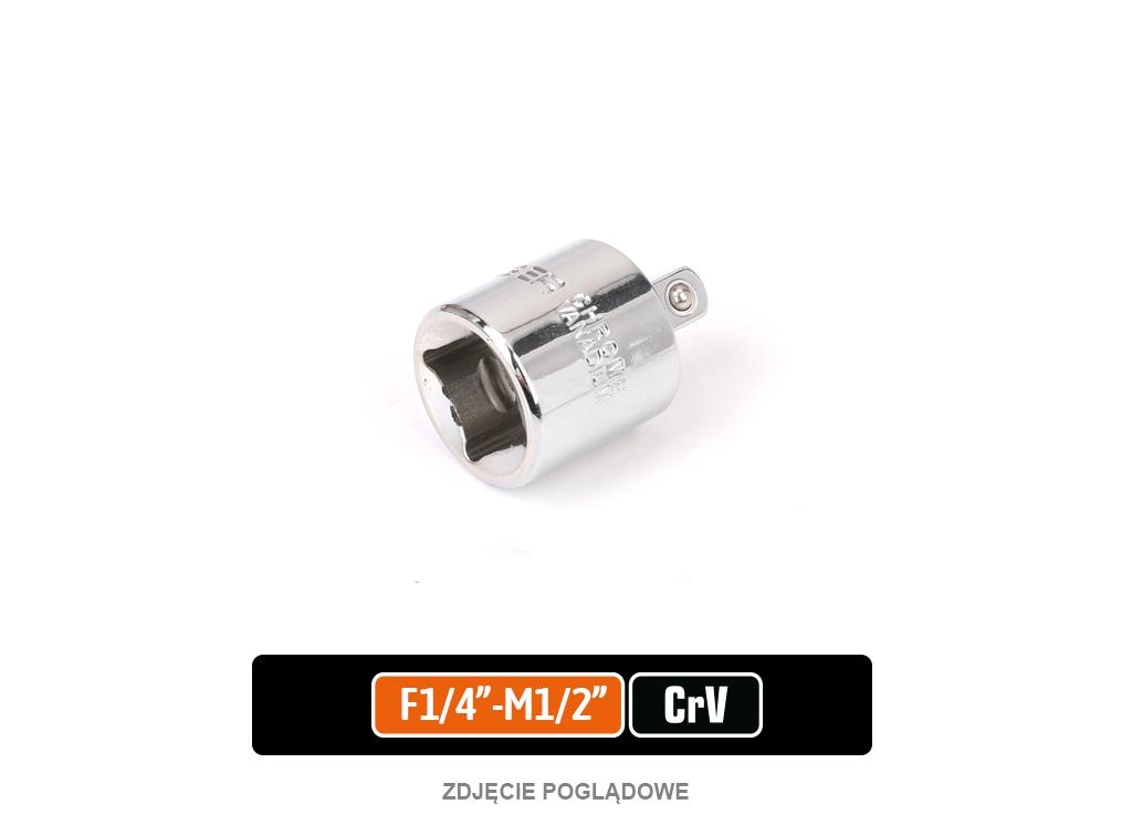 Redukcja F 1/4"-M 1/2", CR-V, Teger