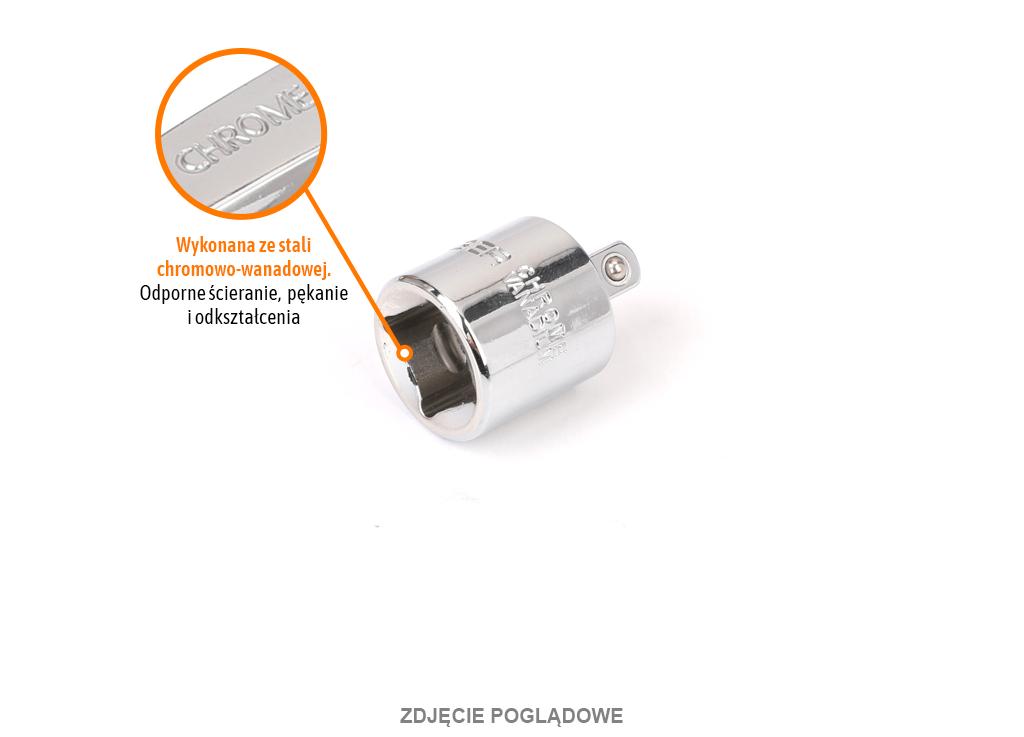 Redukcja F 1/4"-M 1/2", CR-V, Teger