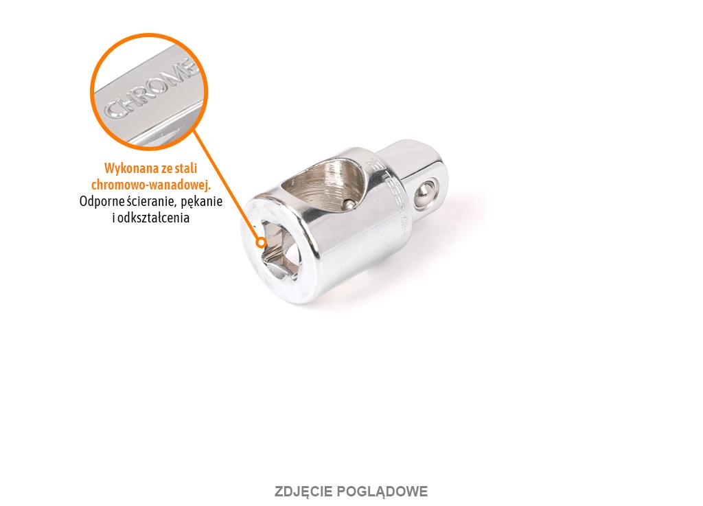 Redukcja TYP T M 1/2"-F 3/8", CR-V, Teger