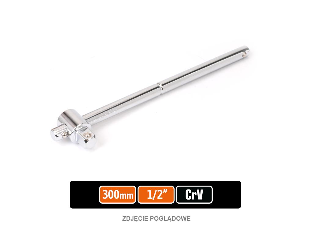 Pokrętło do nasadek przesuwne TYP T 1/2", 300 mm, CR-V, Teger