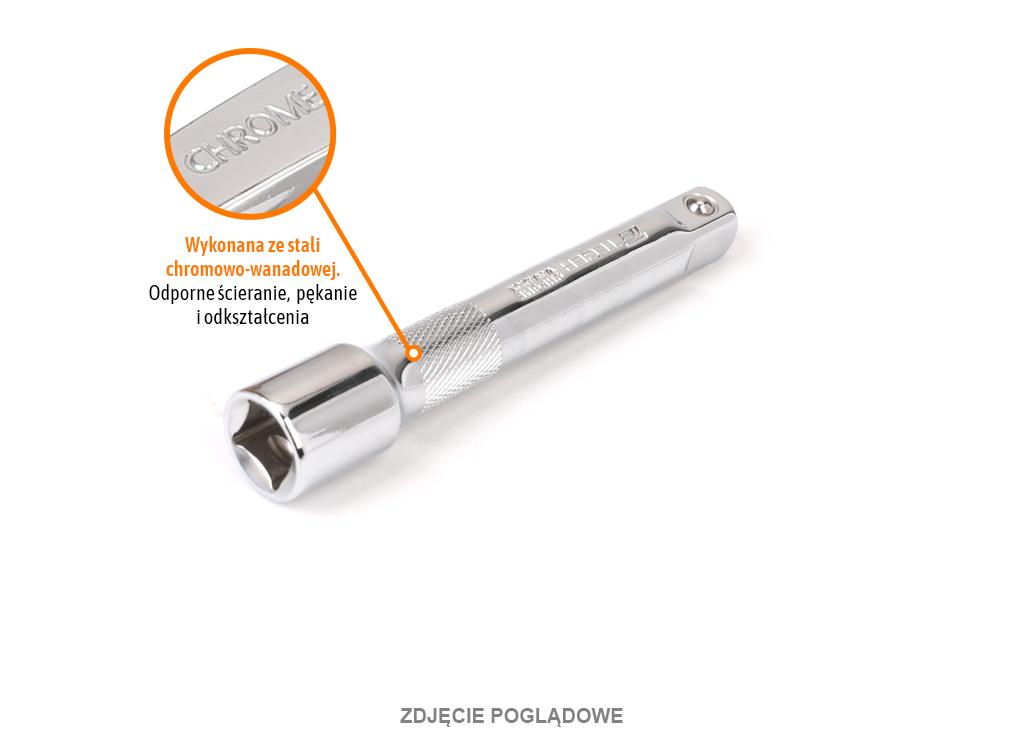 Przedłużka do nasadek 3/8" 75 mm, CR-V, Teger