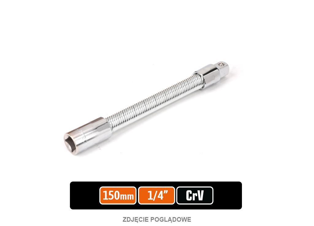 Przedłużka do nasadek 1/4" giętka 150 mm, CR-V, Teger