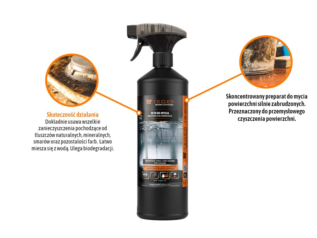 Płyn do mycia powierzchni silnie zabrudzonych 1l - koncentrat (atomizer) / TEGER
