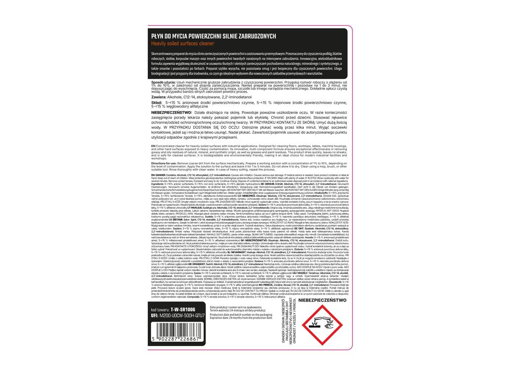 Płyn do mycia powierzchni silnie zabrudzonych 1l - koncentrat (atomizer) / TEGER