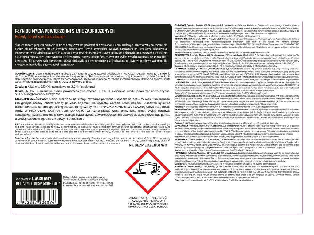 Płyn do mycia powierzchni silnie zabrudzonych 5l - koncentrat / TEGER