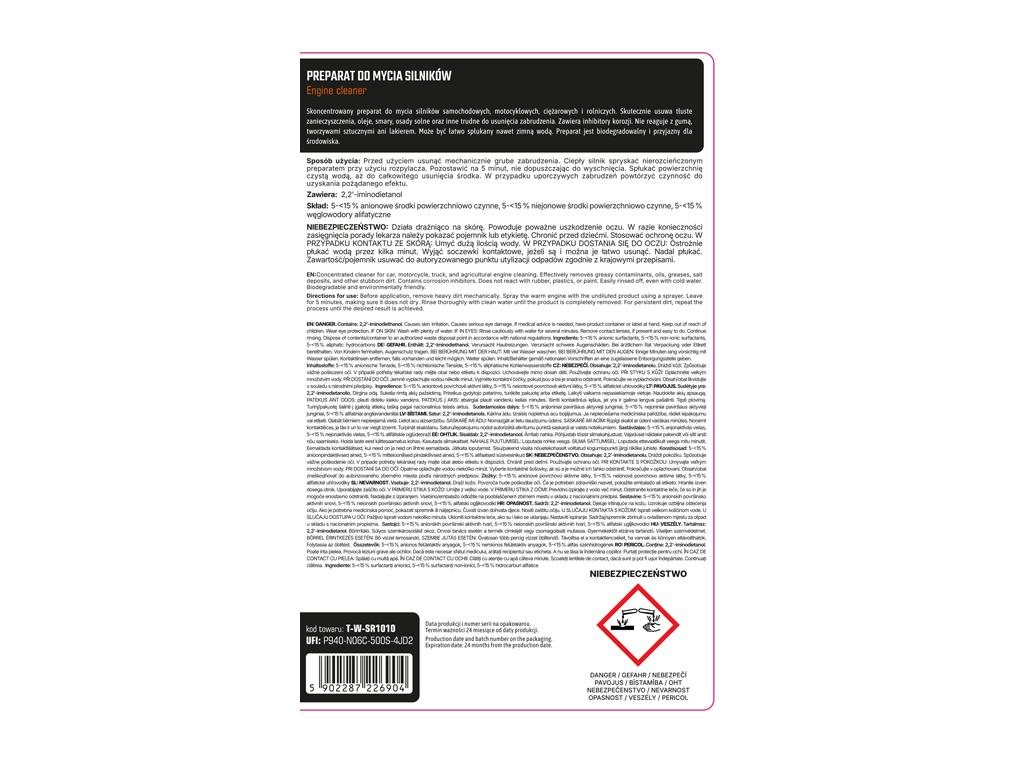 Preparat do mycia silników 1l / (Płyn) - atomizer / TEGER