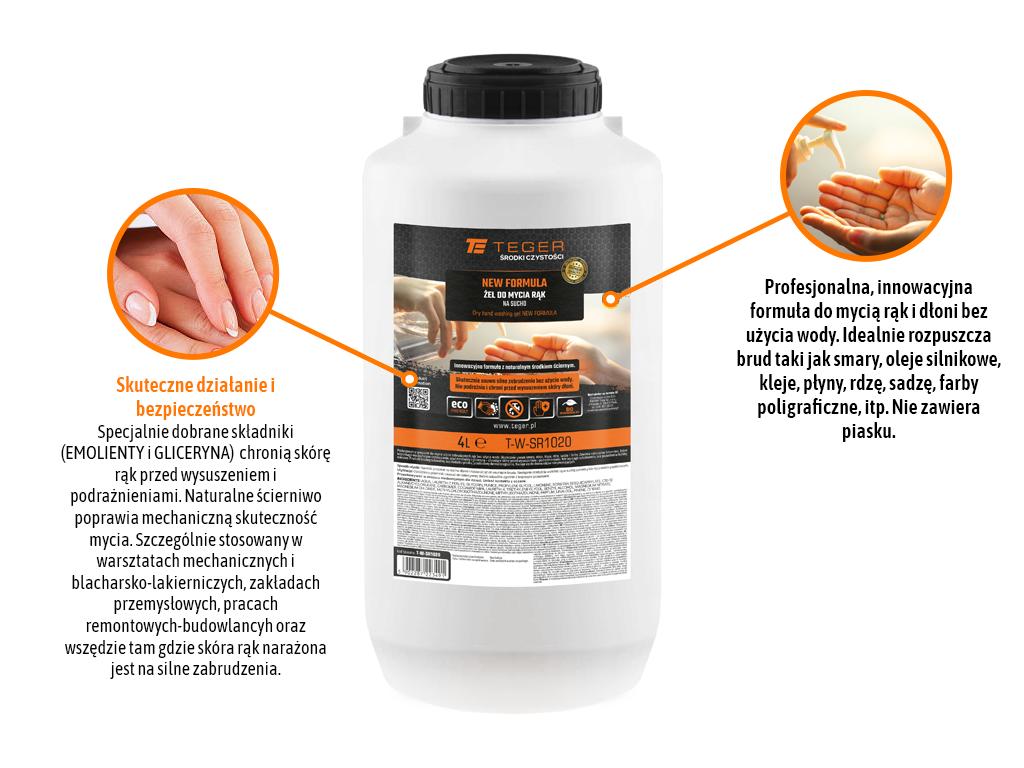 Żel do mycia rąk na sucho NEW FORMULA 4l / TEGER