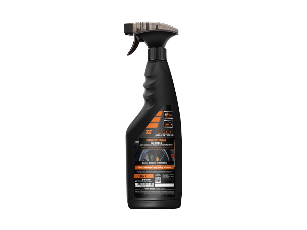 Preparat do nabłyszczania i konserwacji opon - Czernidło PROFESSIONAL, 750ml - atomizer, Teger