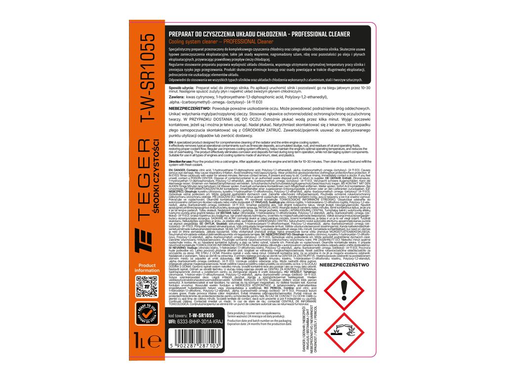 Preparat do czyszczenia układu chłodzenia - PROFESSIONAL Cleaner, 1l, Teger