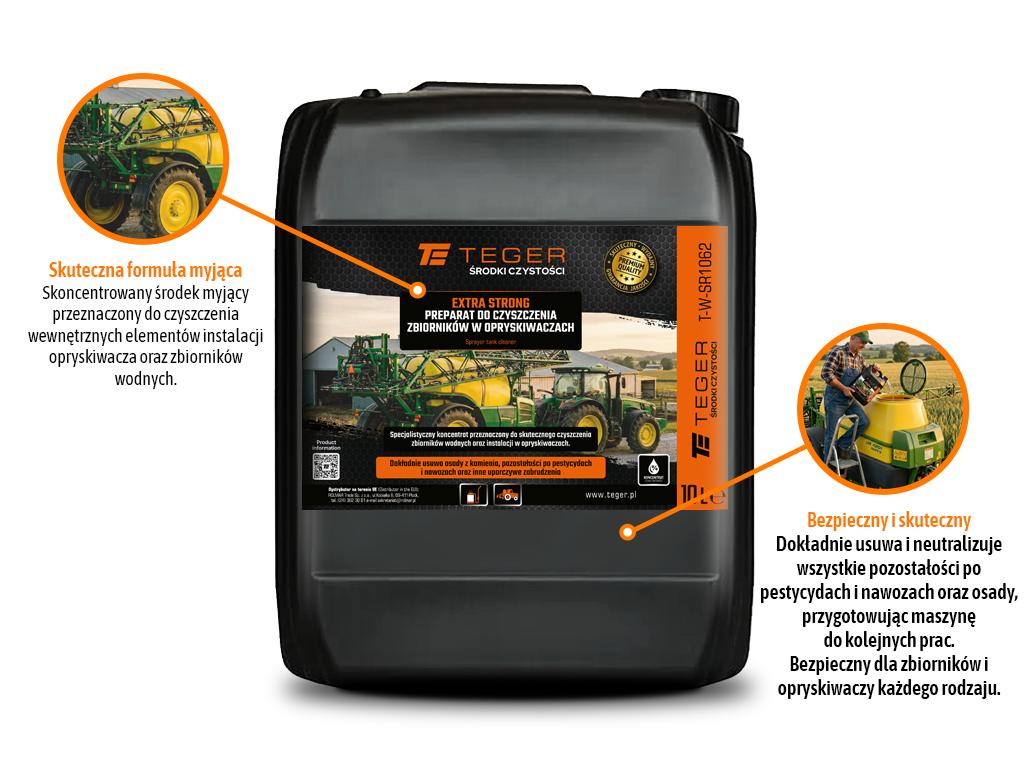 Preparat do czyszczenia zbiorników w opryskiwaczach - EXTRA STRONG, 10l - koncentrat, Teger