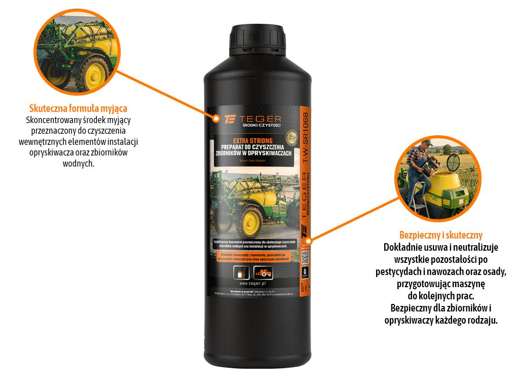 Preparat do czyszczenia zbiorników w opryskiwaczach - EXTRA STRONG, 1l - koncentrat, Teger