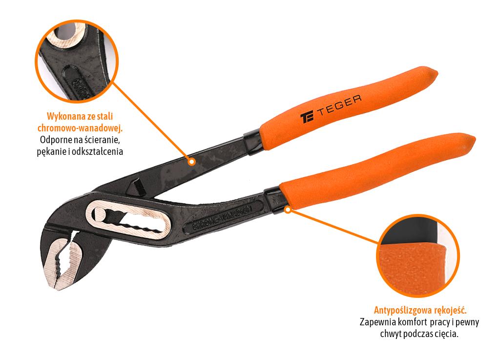 Szczypce nastawne do rur 300 mm / TEGER