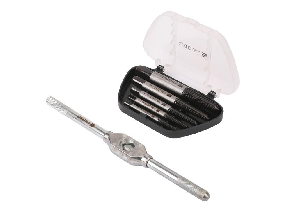 Zestaw wykrętaków do uszkodzonych śrub z pokrętłem 6 szt / TEGER