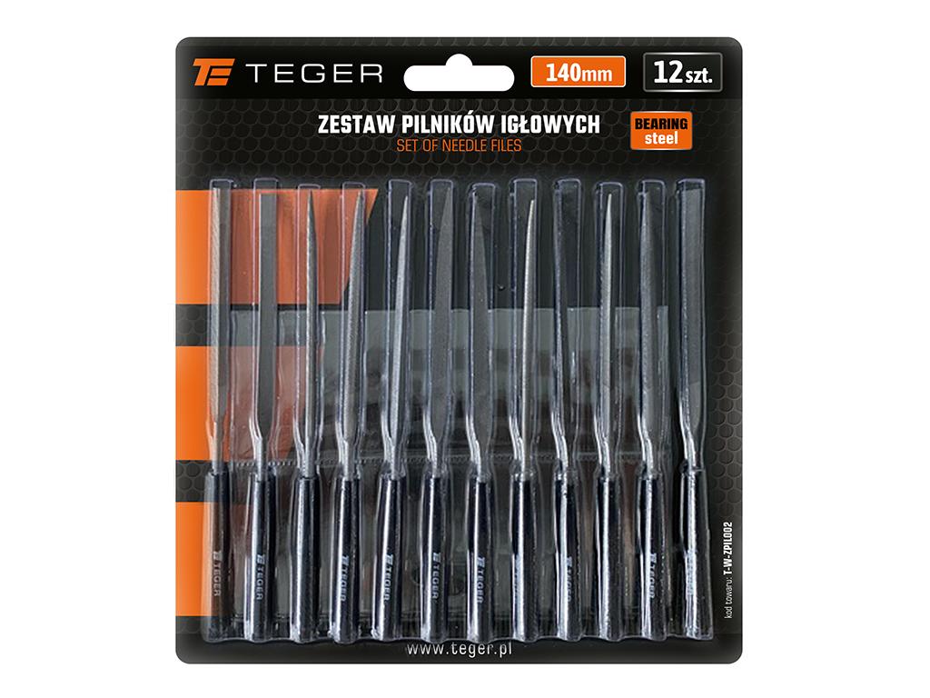 Zestaw pilników igłowych, 140mm 12 szt, Teger