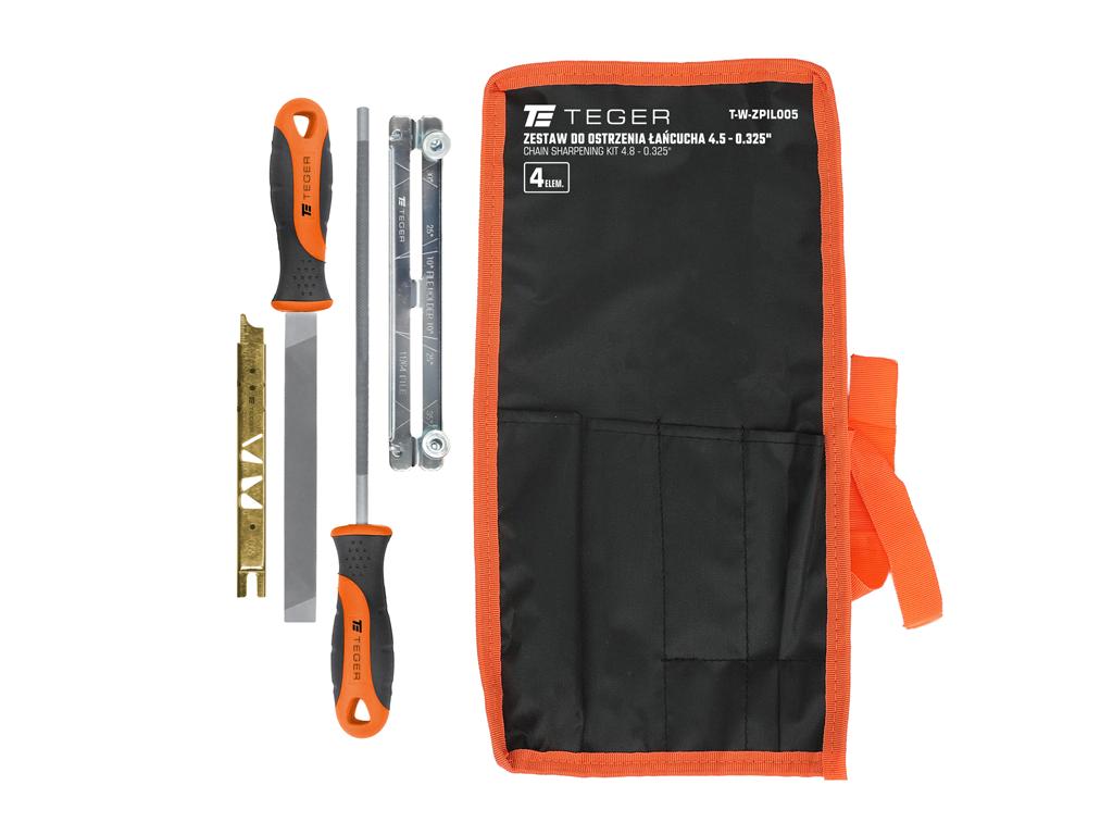 Zestaw do ostrzenia łańcucha, 4.8/200mm - 0,325" (4 el), Teger