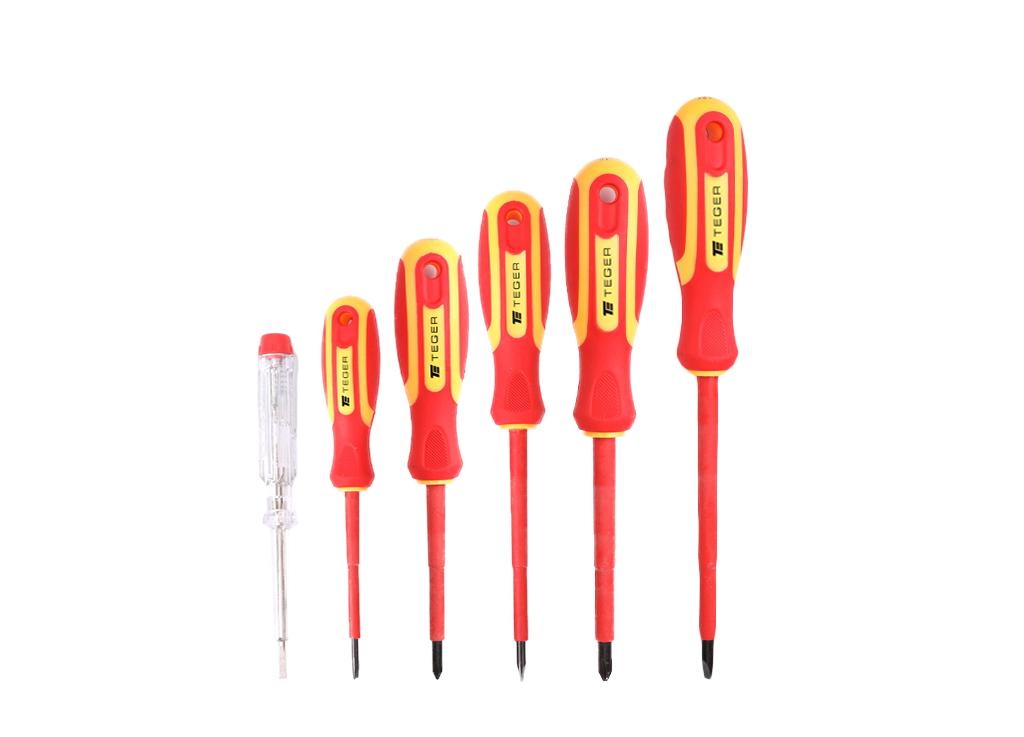 Zestaw wkrętaków VDE 6 szt / Certyfikat  GS/VDE / TEGER