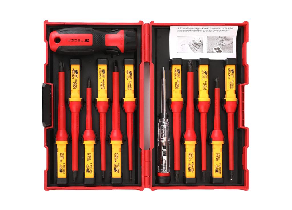 Zestaw wkrętaków VDE PROFESSIONAL 13 szt / Certyfikat  GS/VDE / TEGER